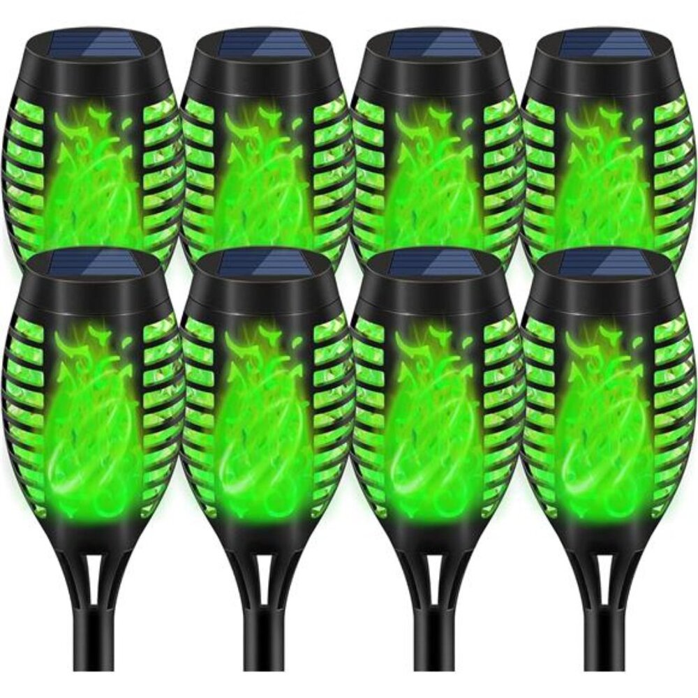 Solar Torch Lights for Garden Decor 8 Pack 12 LED Solar Lights for Outside